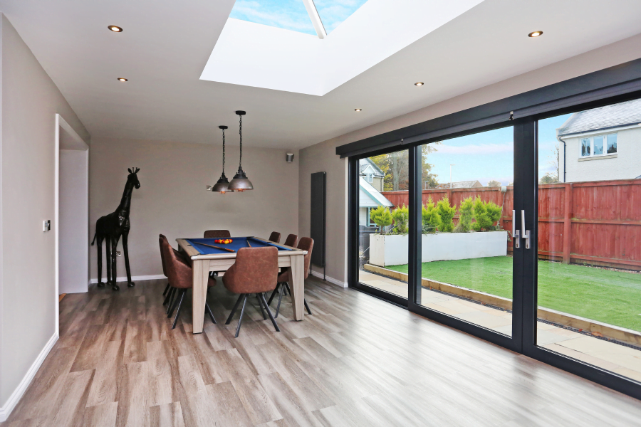 House extension with pool table